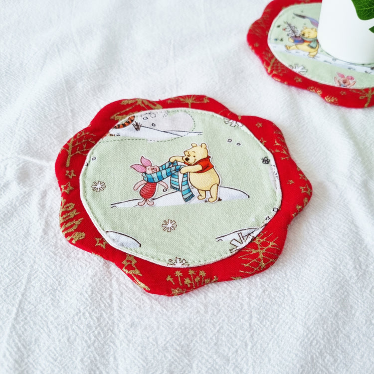 Flower Coaster (Xmas Pooh & Piglet)