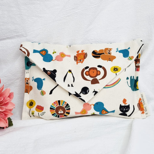 Envelope Pouch (Animal Parade in Cream)