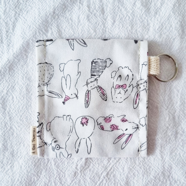 Key Ring Pouch (7cm) - Cool Bunnies