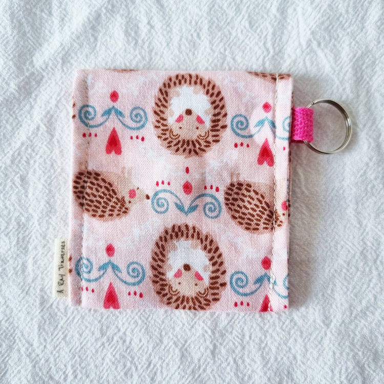Key Ring Pouch (7cm) - Sweetheart Hedgehogs